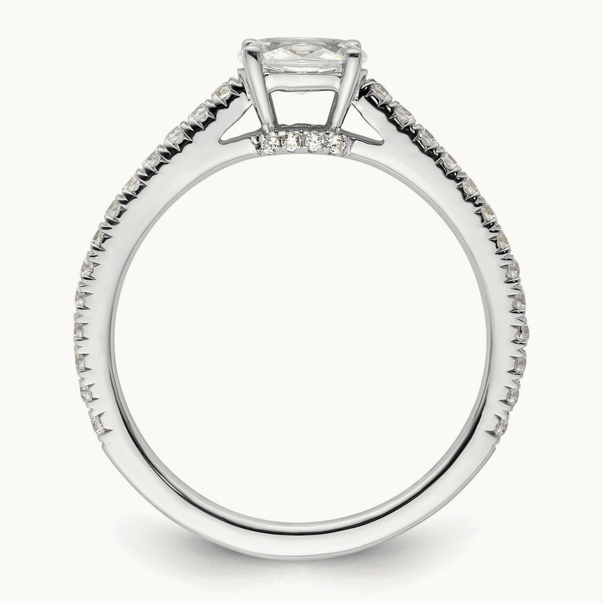 East-West Oval Engagement Ring, 0.75 ct tw Lab-Grown Diamond
