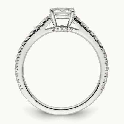 East-West Oval Engagement Ring, 0.75 ct tw Lab-Grown Diamond