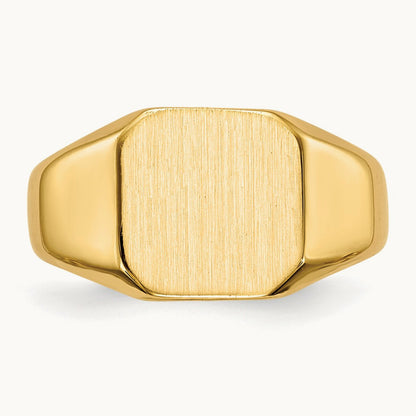9.5x9. Closed Back Signet Ring, 5mm, 14K