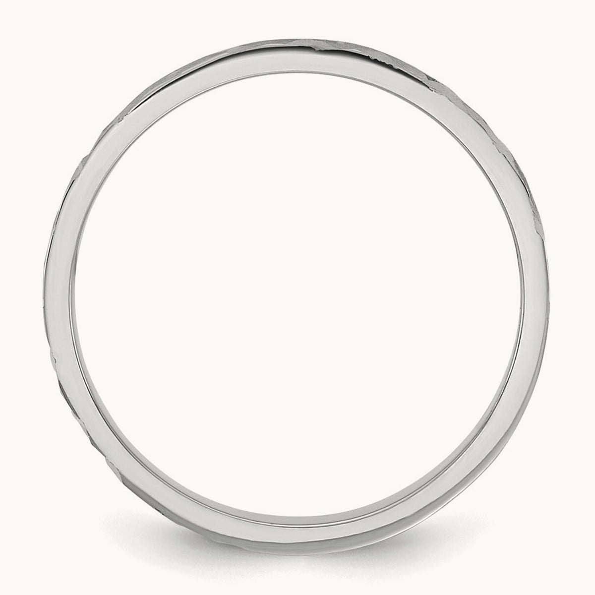 Diamond-cut Design Band Baby / Children's Ring — 14K White Gold