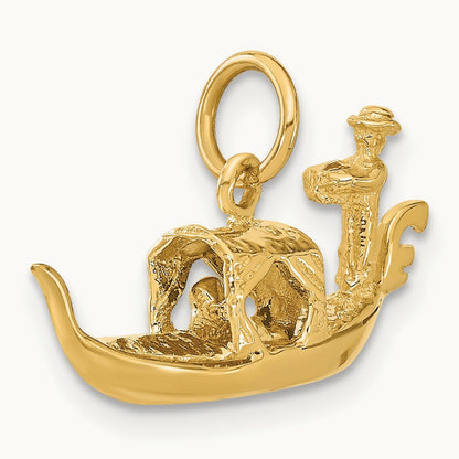 3D Gondola Charm, 14K