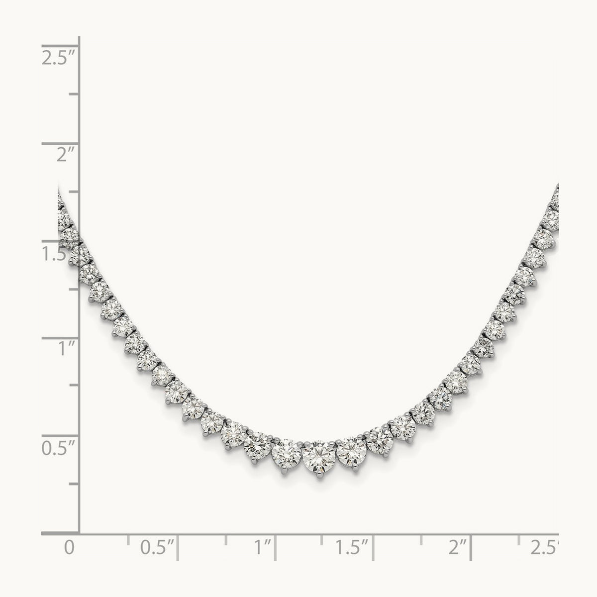 Graduated Tennis Necklace, 6.50 ct tw Lab-Grown Diamond — 14K White Gold