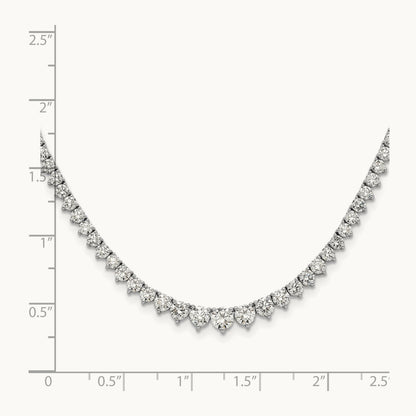 Graduated Tennis Necklace, 6.50 ct tw Lab-Grown Diamond — 14K White Gold