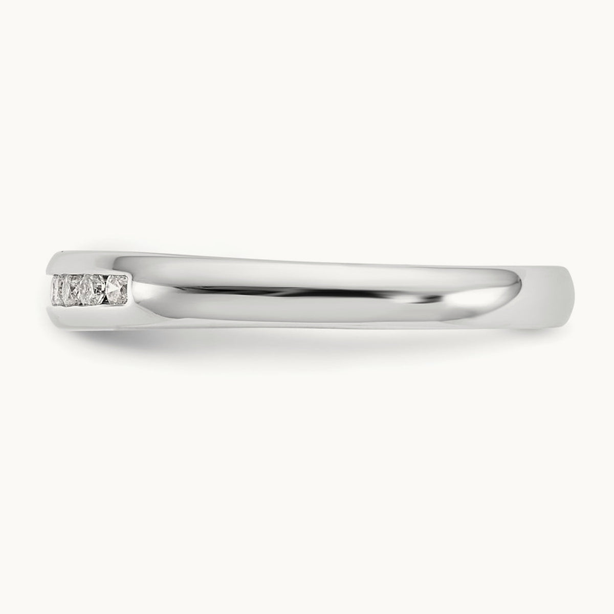 11-Stone Diamond Channel Band, 14K White Gold