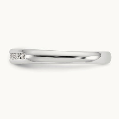 11-Stone Diamond Channel Band, 14K White Gold