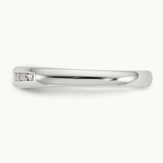 11-Stone Diamond Channel Band, 14K White Gold