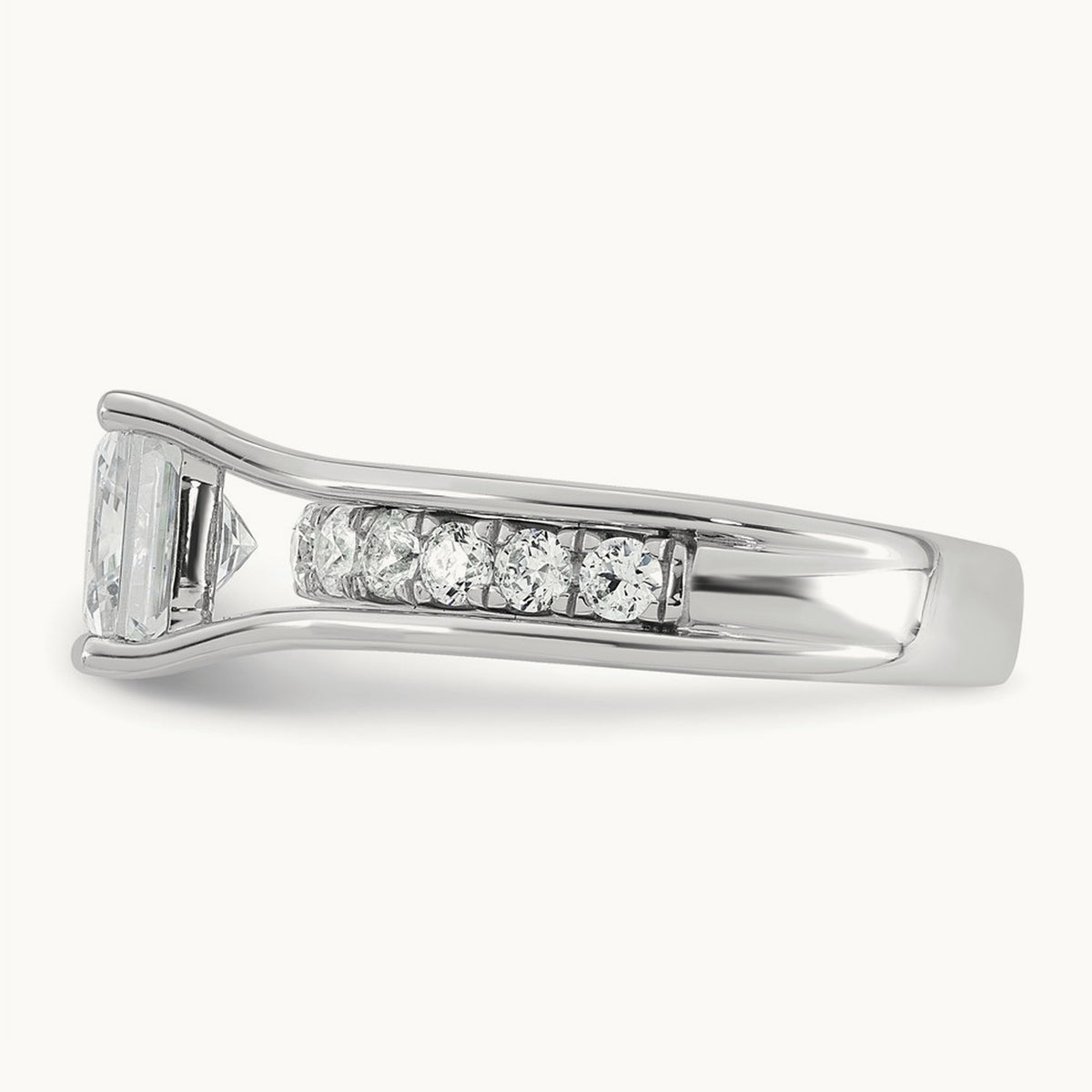 Princess Engagement Ring, 1.75-3.00 ct tw Lab-Grown Diamond — 3 1/6 ct, 14K White Gold