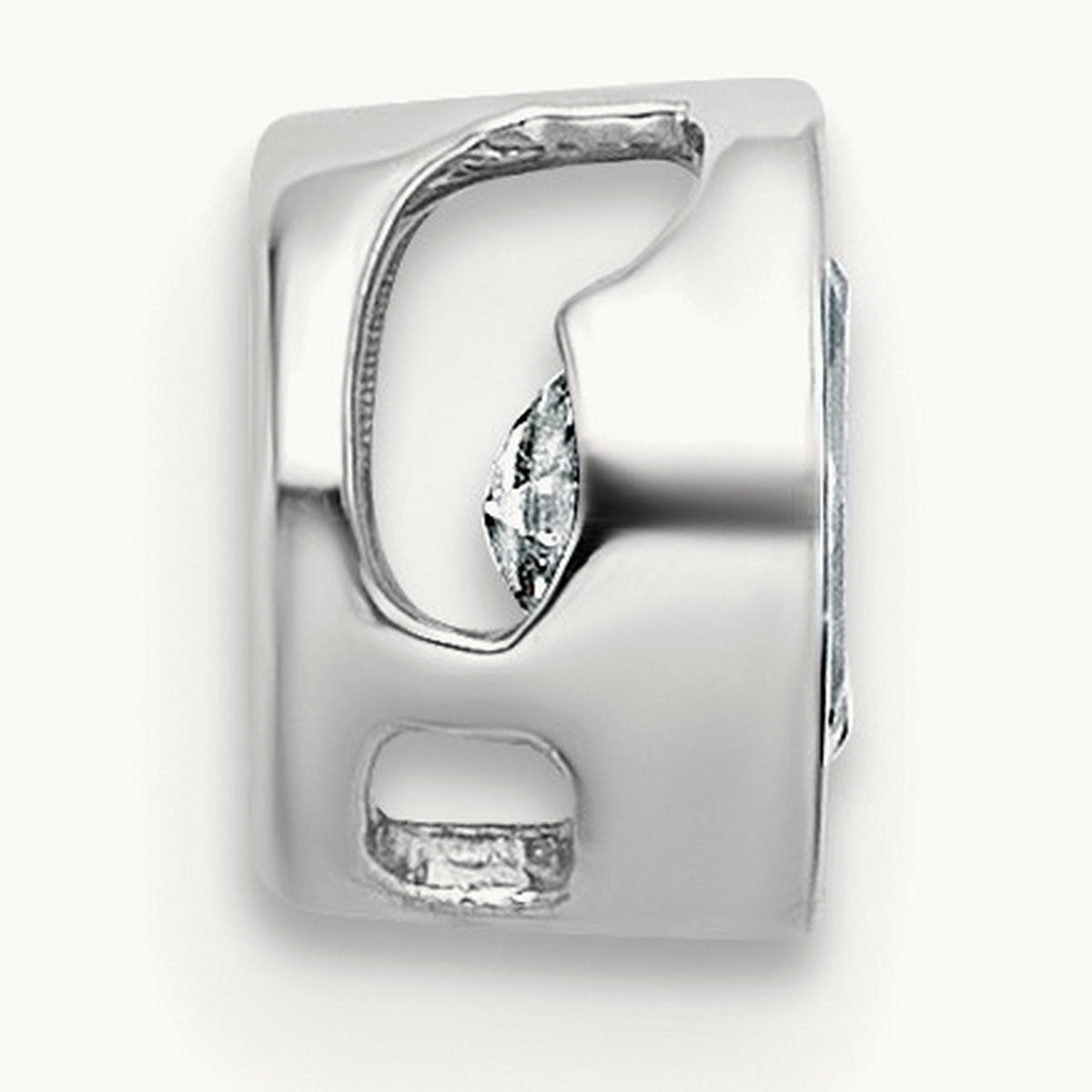 Oval Bezel Set Chain Slide Pendant, 0.25-3.00 ct tw Lab-Grown Diamond — 1/4 ct, VS (Best), 14K White Gold