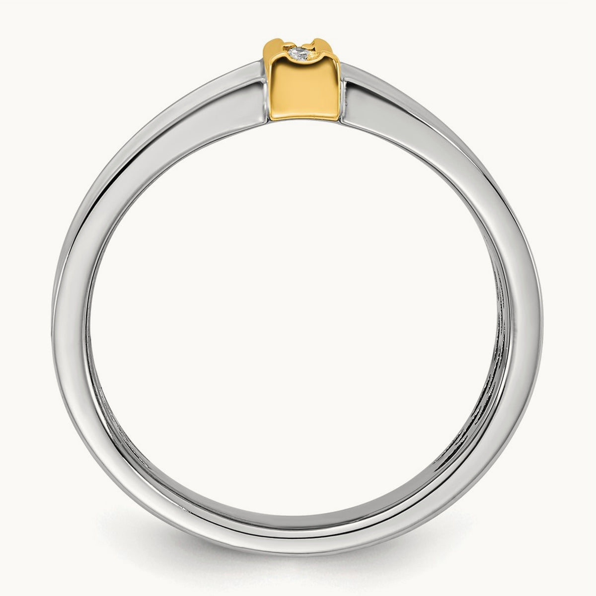 14ktt IB Goodman Mens Polished 5-Stone Diamond Ring Mounting