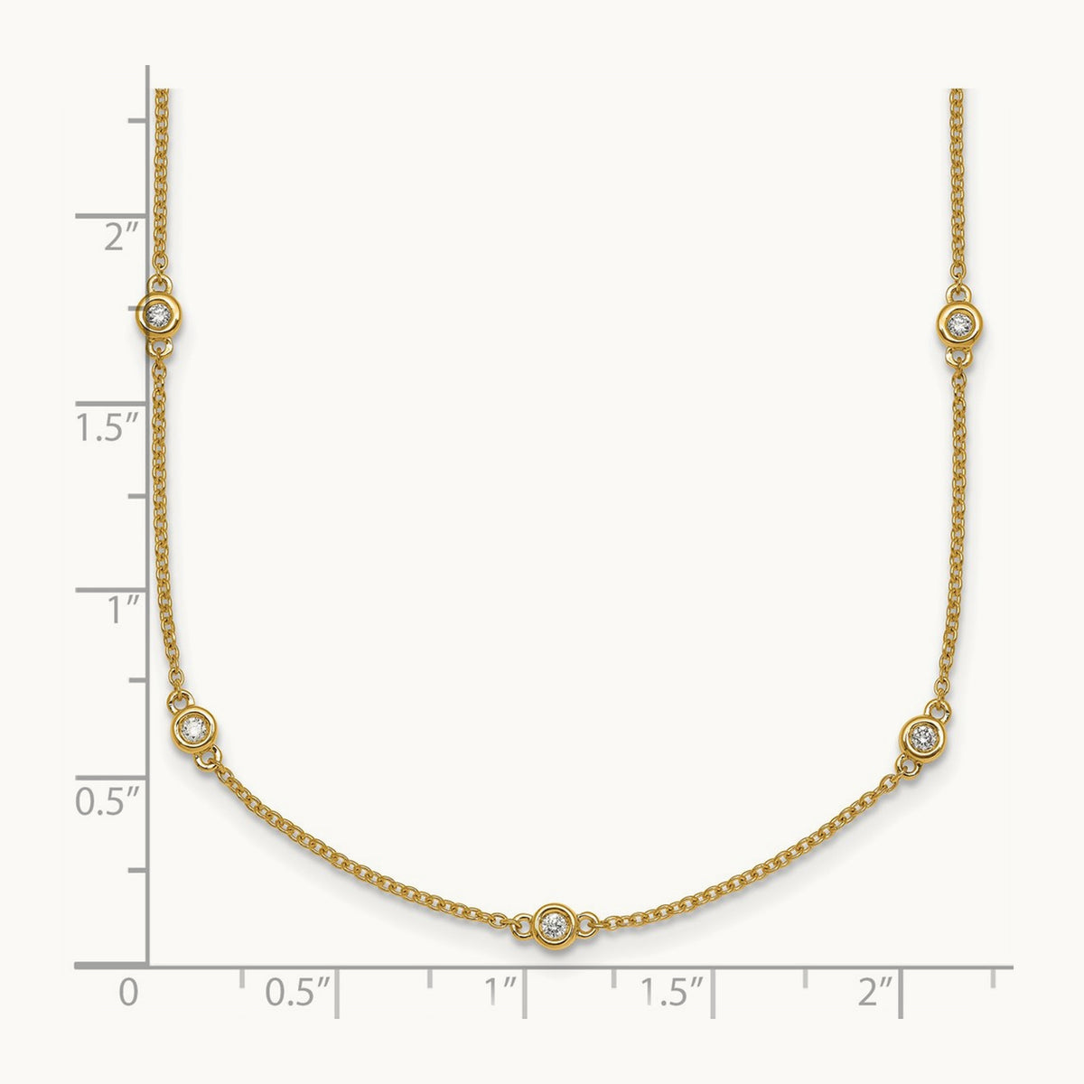 Diamond Station Cable Necklace, 14K
