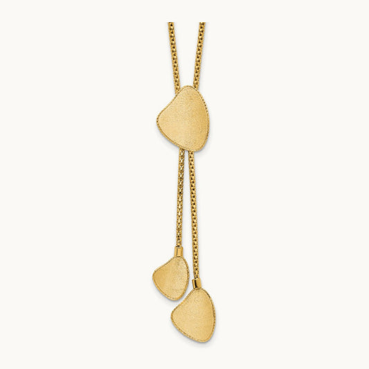 Fancy Drop Dangle 17in w/2in Ext. Necklace, 14K
