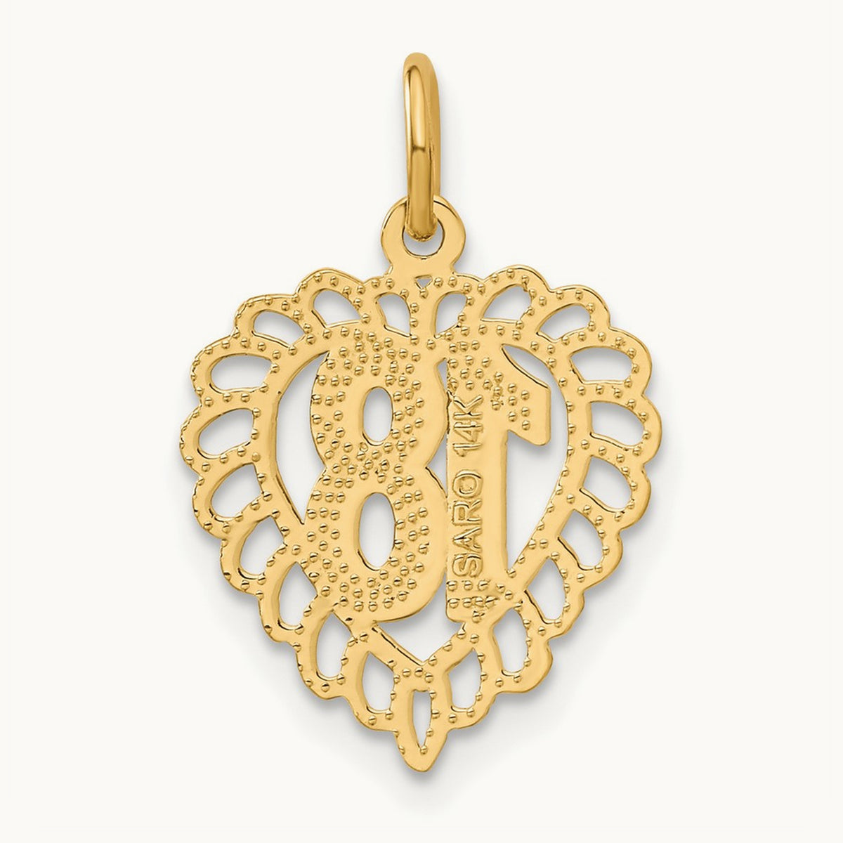 18 Heart Charm, 14K