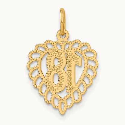 18 Heart Charm, 14K