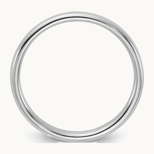 Sterling Silver Rhodium-plated 2mm Half-Round Band