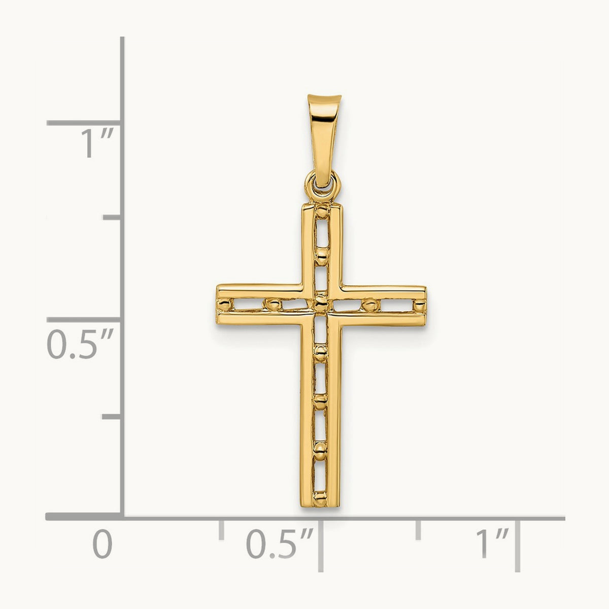 Polished Solid Cross Pendant — 27.17mm