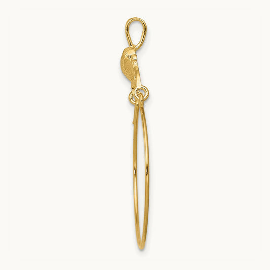 Polished Heart Charm Holder — 14K Yellow Gold
