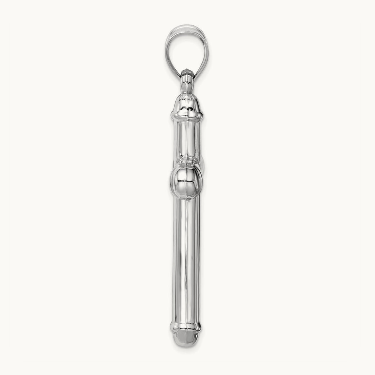 Hollow Cross Pendant, 14K White Gold