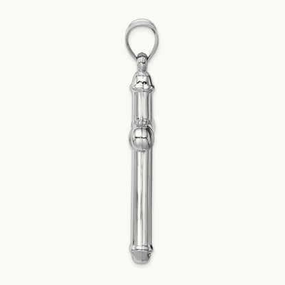 Hollow Cross Pendant, 14K White Gold