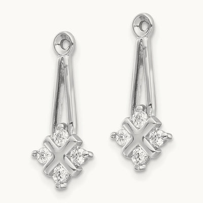 AA Dangle Cluster Diamond Earring Jacket, 14K White Gold