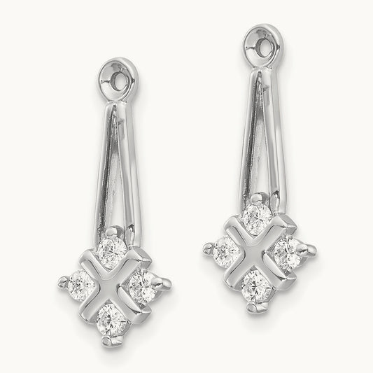 AA Dangle Cluster Diamond Earring Jacket, 14K White Gold