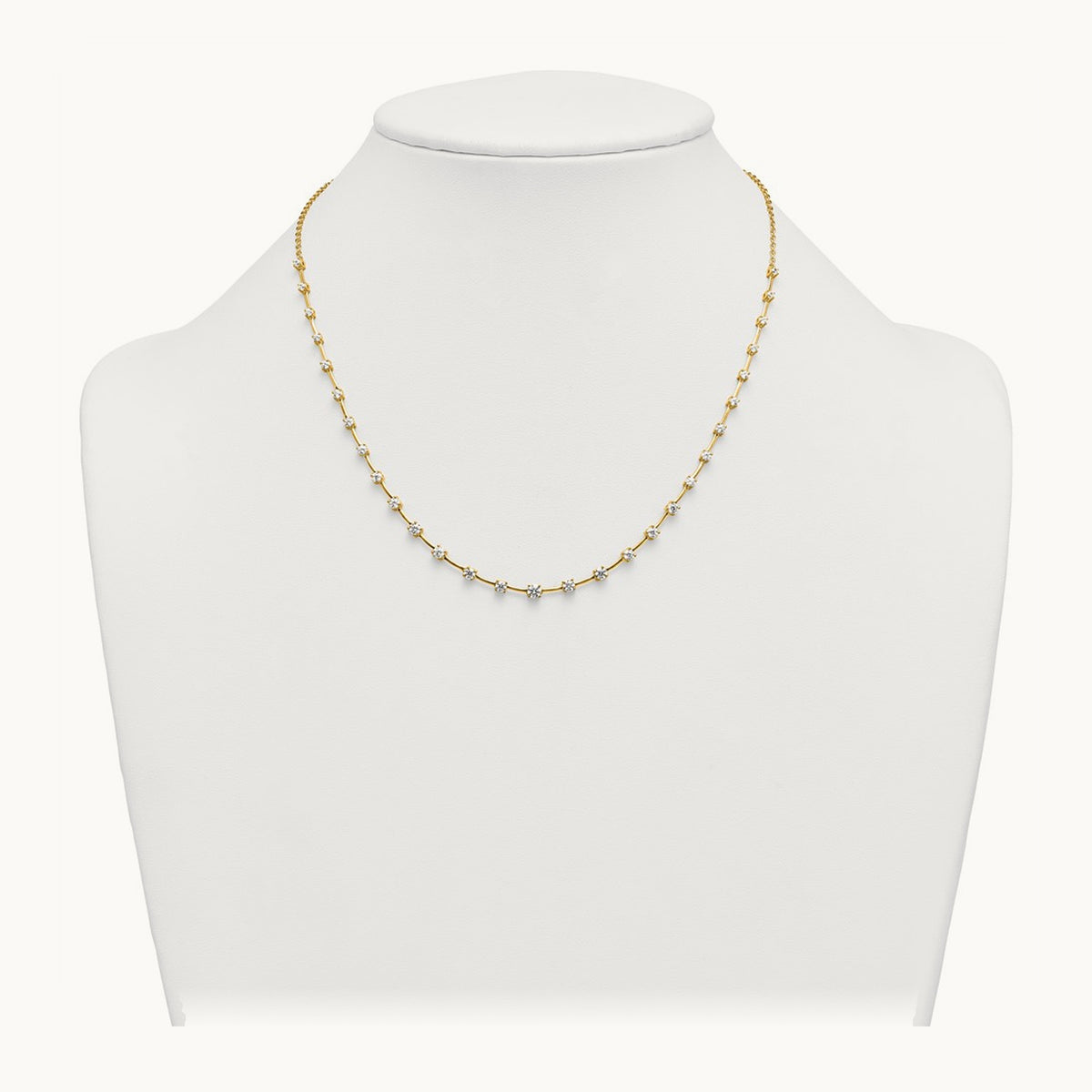 Fashion Tennis Necklace, 2.00 ct tw Lab-Grown Diamond — 14K Yellow Gold
