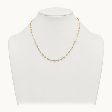 Fashion Tennis Necklace, 2.00 ct tw Lab-Grown Diamond — 14K Yellow Gold
