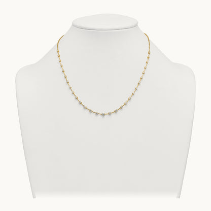 Fashion Tennis Necklace, 2.00 ct tw Lab-Grown Diamond — 14K Yellow Gold