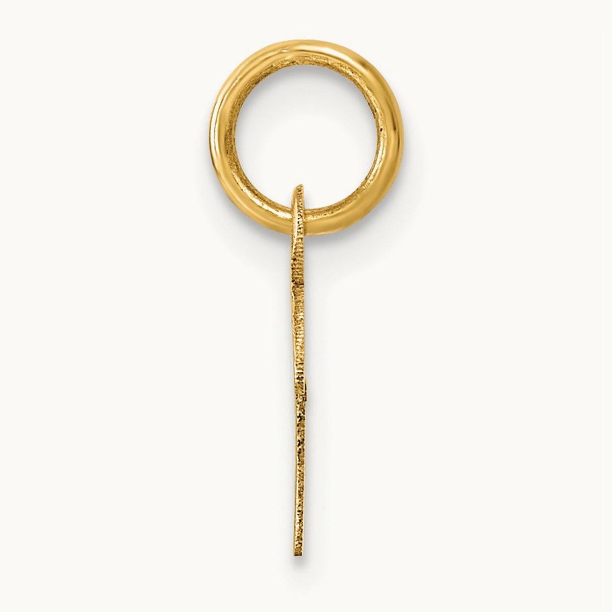 Uppercase Initial Charm — 14K Yellow Gold, T