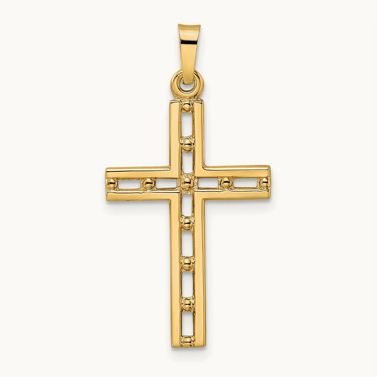Polished Solid Cross Pendant — 32.18mm