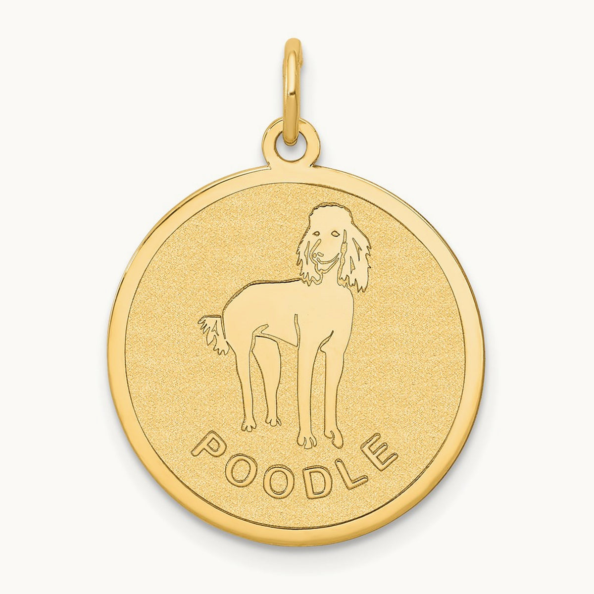 Poodle Disc Charm, 14K