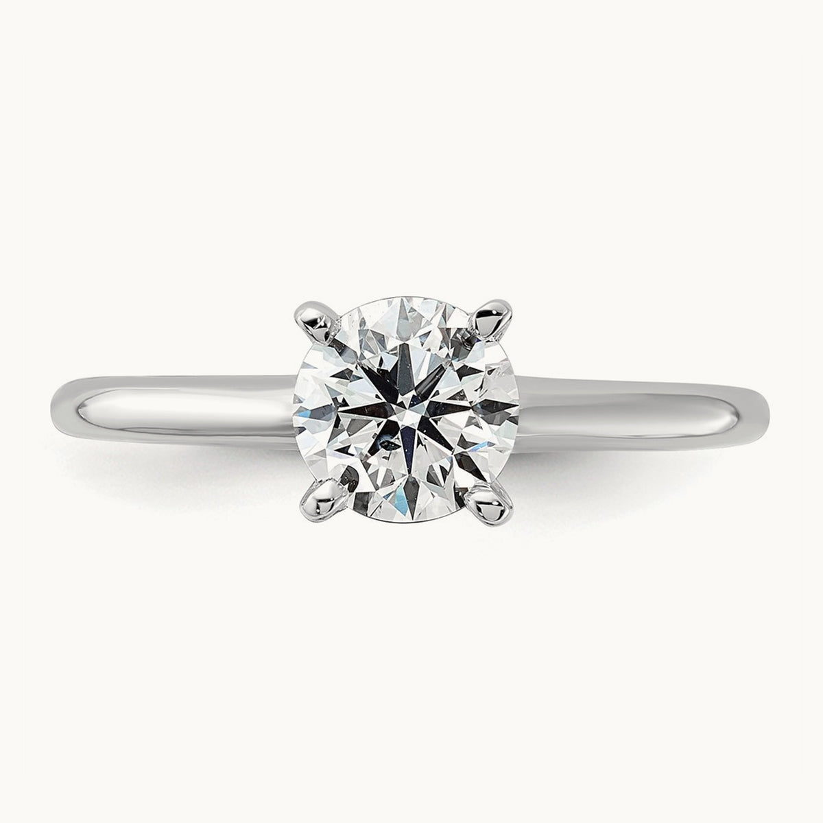 Round Solitaire Engagement Ring, 0.25-5.00 ct tw Lab-Grown Diamond — 1 ct, 14K White Gold