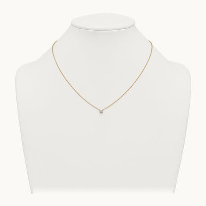 Princess Pendant Necklace, 0.25-4.00 ct tw Lab-Grown Diamond — 1/4 ct, VS (Best), 14K Yellow Gold