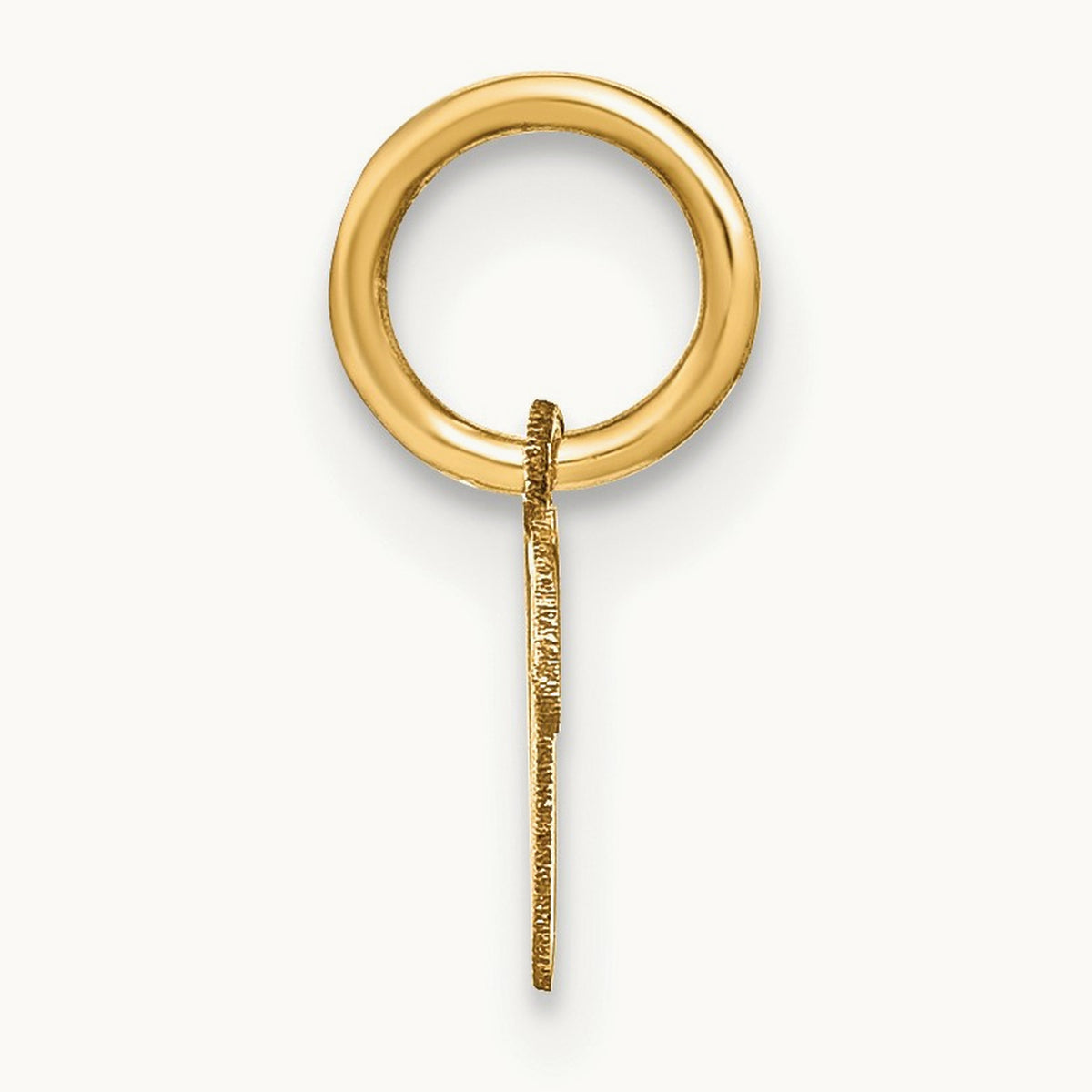Upper case Initial Charm — 14K Yellow Gold, V