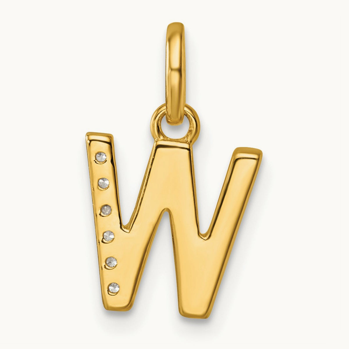Twisted Diamond Charm — 14K Yellow Gold, W