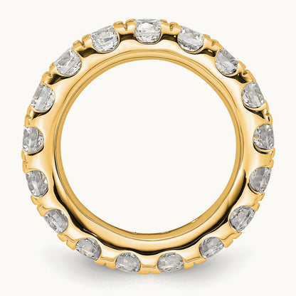 Polished U Shared Prong Diamond Eternity Band, 3.00 ct tw — 14K Yellow Gold