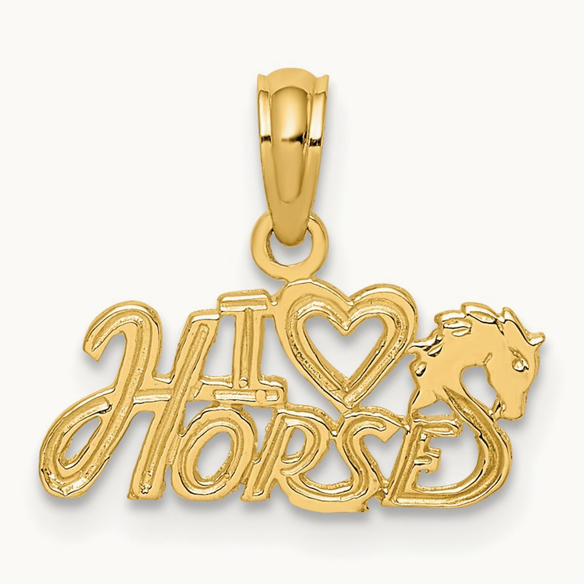 I HEART HORSES Charm, 14K