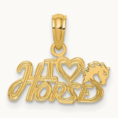 I HEART HORSES Charm, 14K