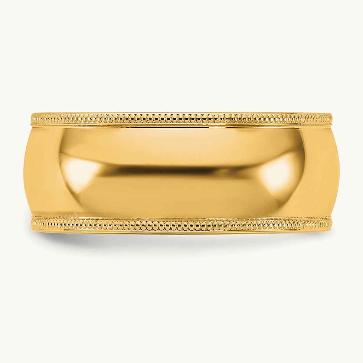 Milgrain Comfort Fit Band, 8mm, 10K Yellow Gold