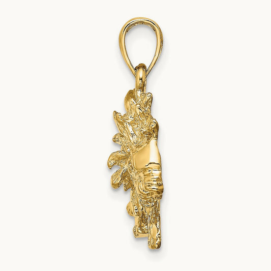 Large Leo Zodiac Charm, 14K