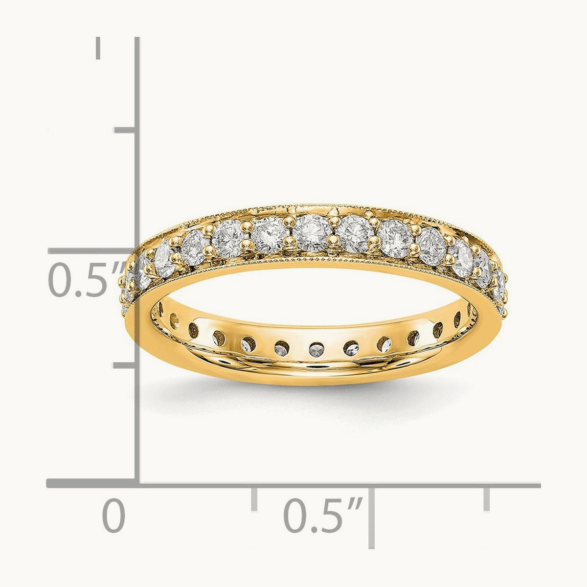 Polished Vintage Diamond Eternity Band, 1.00 ct tw — 14K Yellow Gold