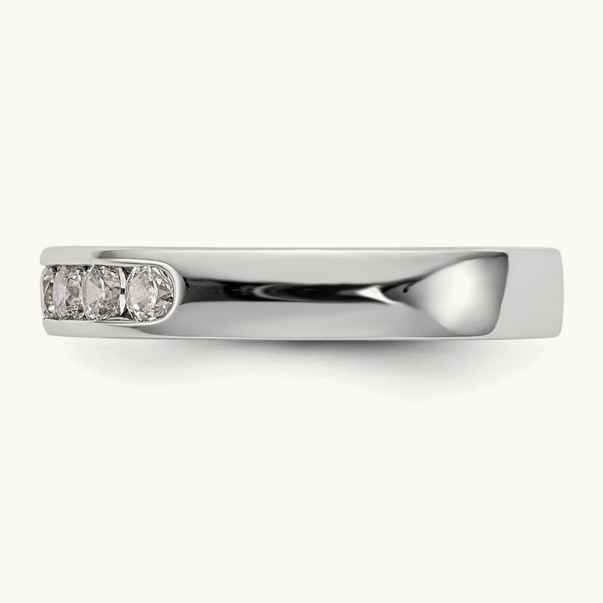 7-Stone Diamond Channel Band, 14K White Gold