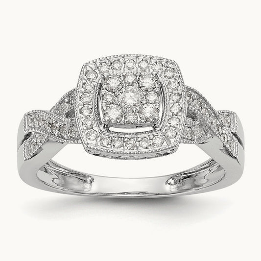 Cluster Engagement Ring, 0.50 ct tw Lab-Grown Diamond