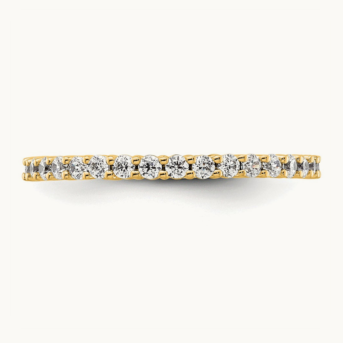 Polished Shared Prong Diamond Eternity Band — 14K Yellow Gold, 0.5 ct (2)