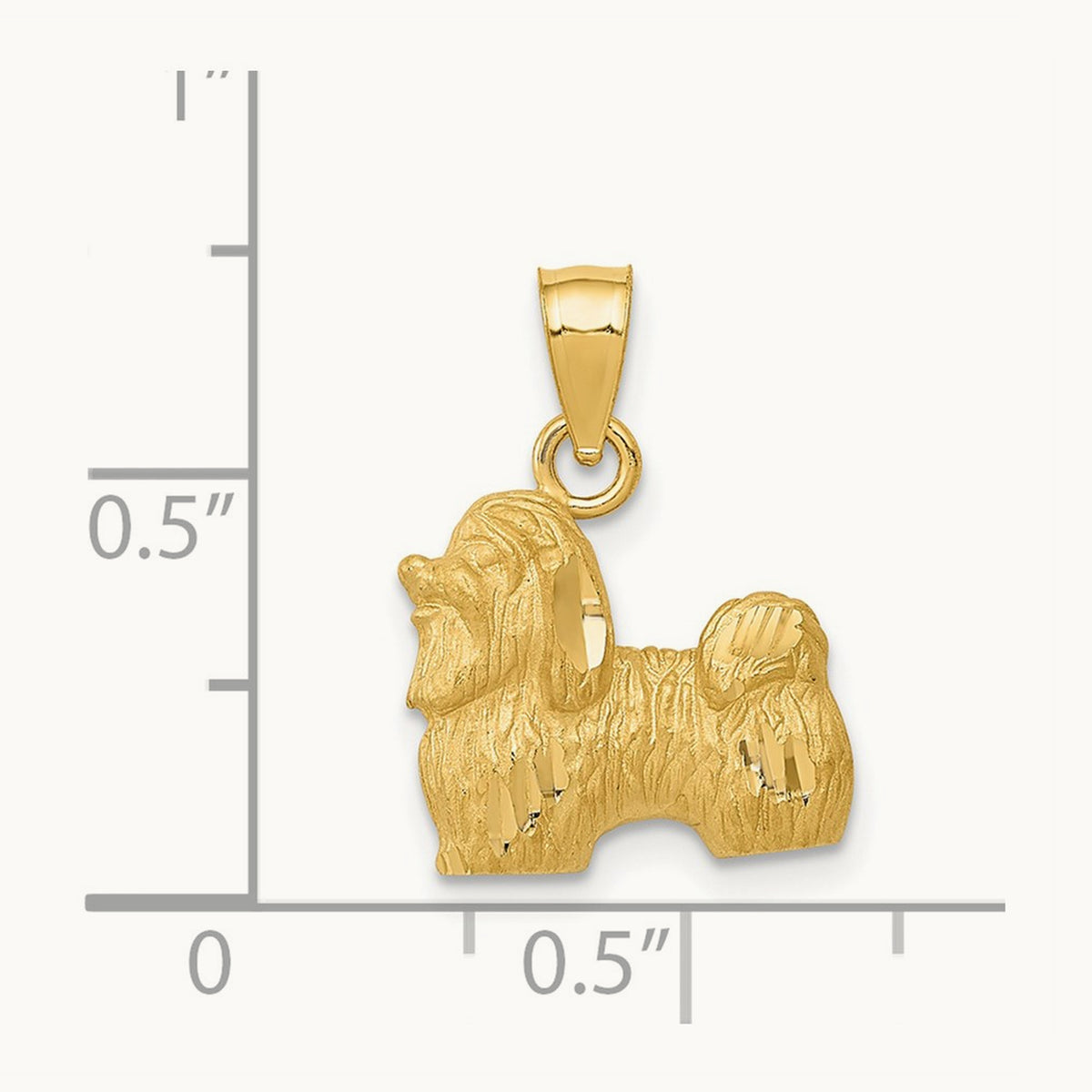 Diamond-cut Shih Tzu Pendant — 18mm
