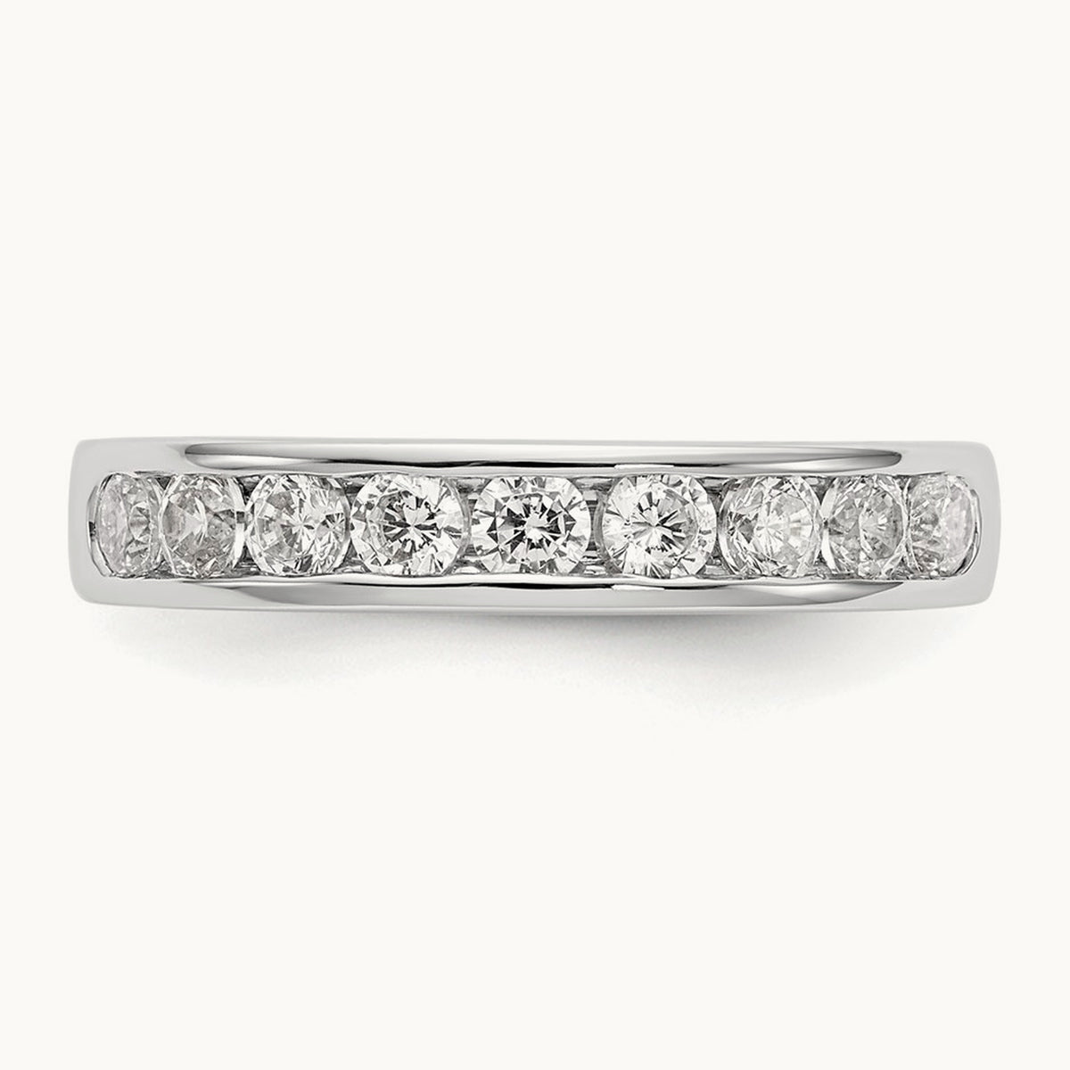 9- Stone Closed Channel Band Mounting, 1.9mm, 14K White Gold