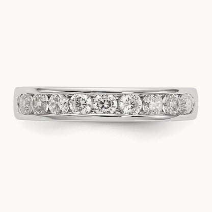 9- Stone Closed Channel Band Mounting, 1.9mm, 14K White Gold