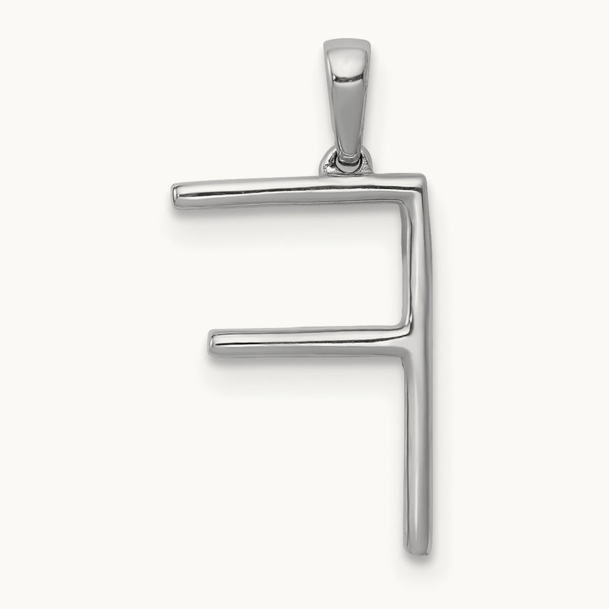 Diamond Letter F Initial Pendant, 14K White Gold