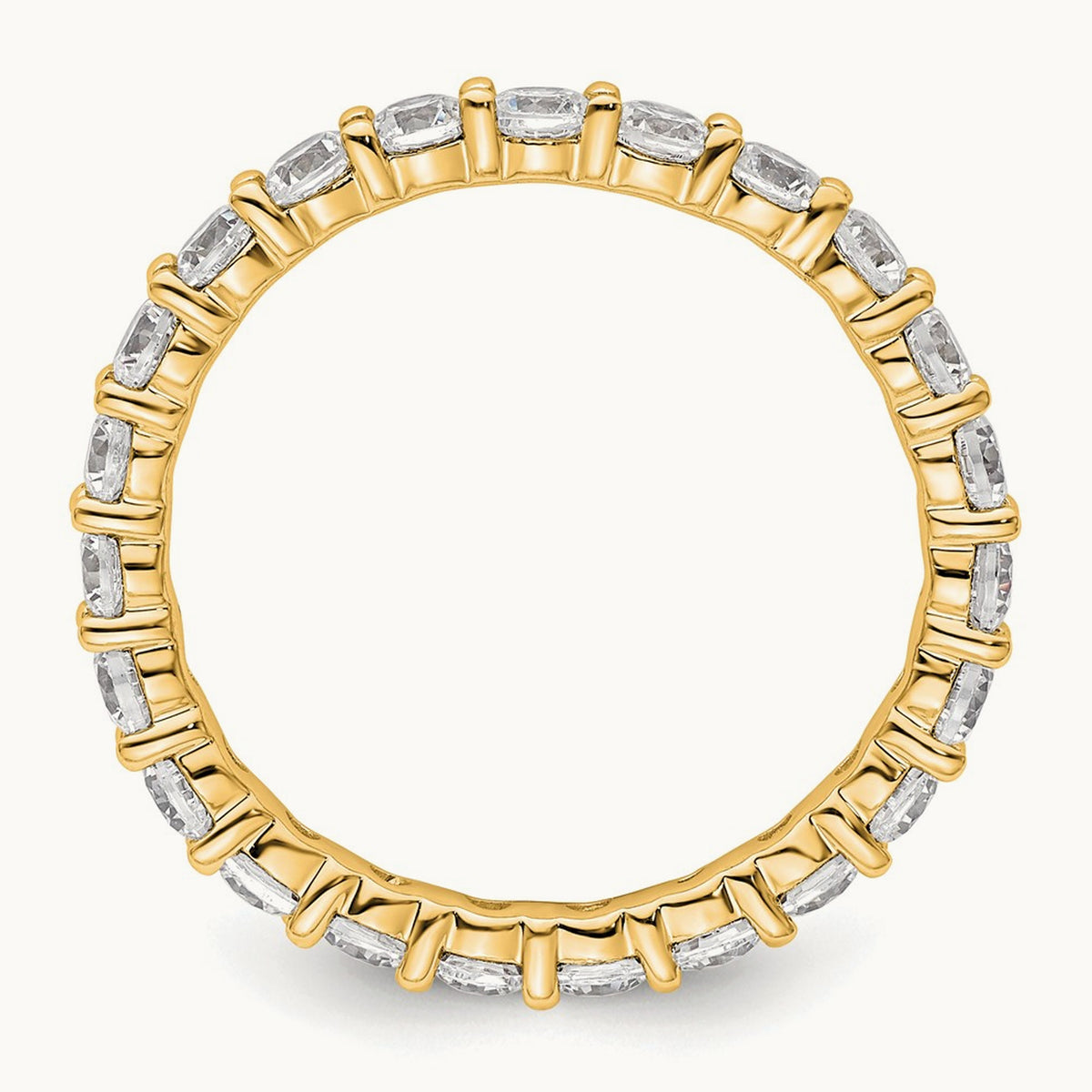 Polished Shared Prong 2ct Diamond Eternity Band, 14K Gold in 14K Yellow Gold