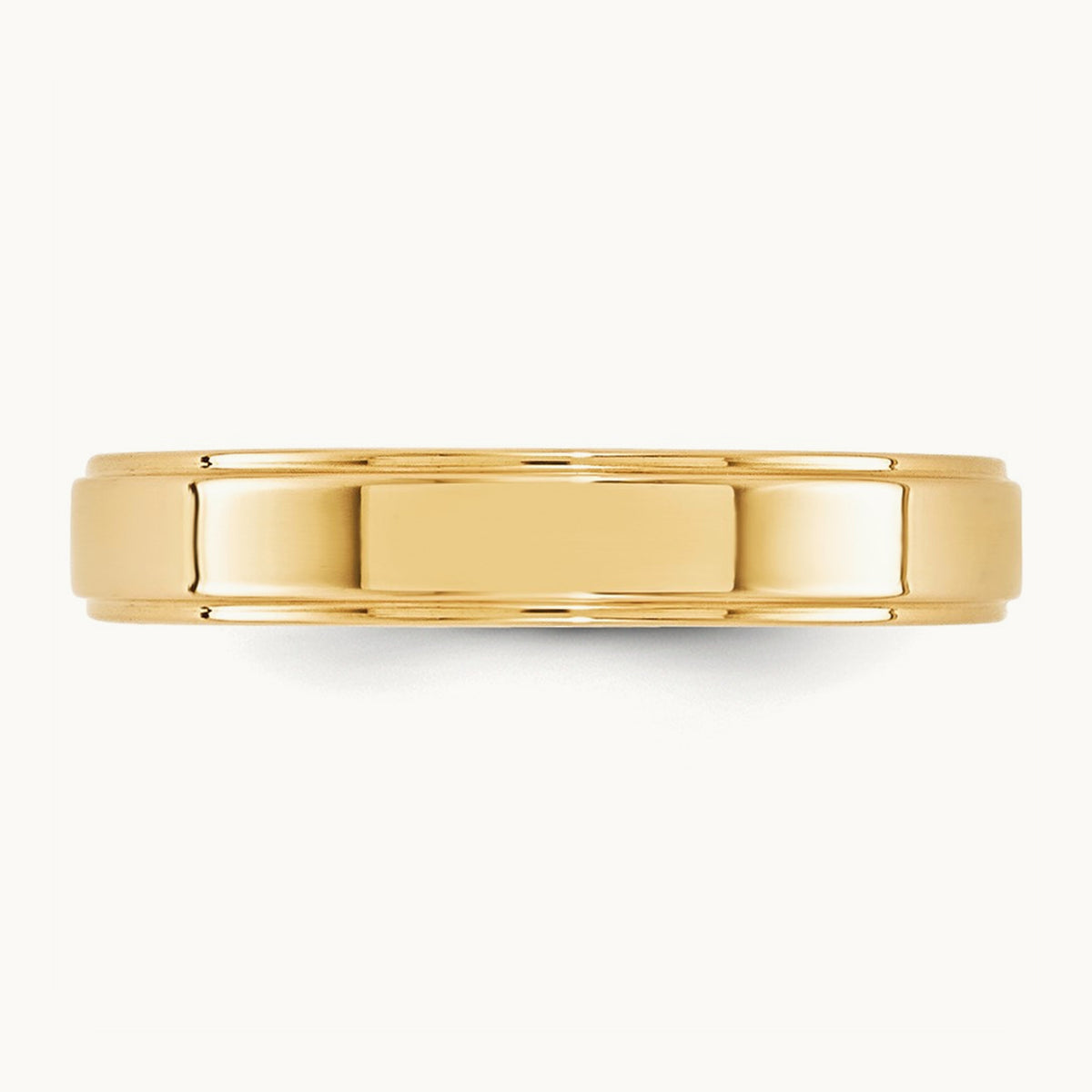 Flat with Step Edge Band, 4mm, 10K Yellow Gold