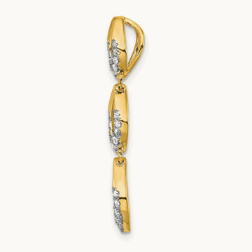 Polished Dangle Diamond Chain Slide, 14K